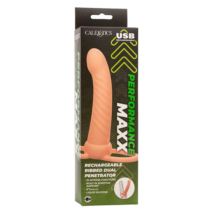 Calexotics - Maxx Doble Penetrador Acanalado 10 Vibraciones Natural