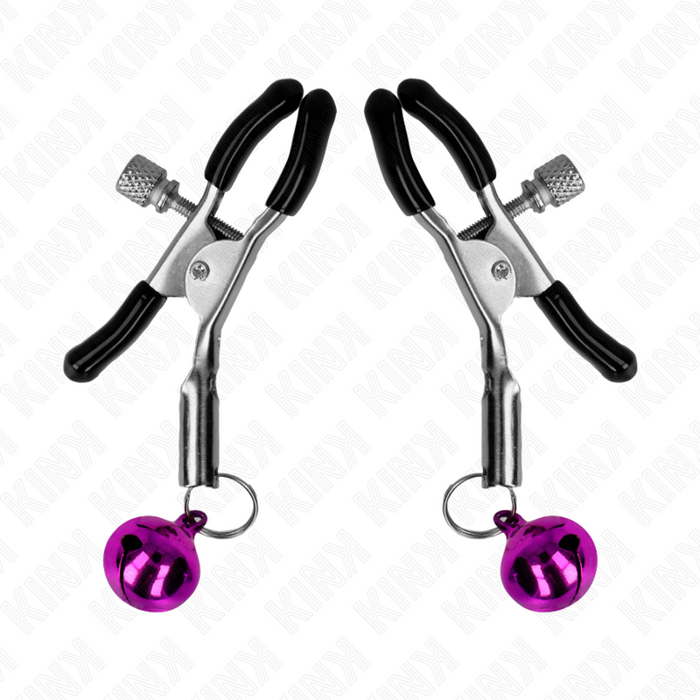Kink - Pinzas Para Pezones Con Campanilla Violeta 6 Cm