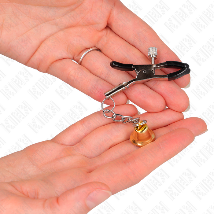 Kink - Pinzas Para Pezones Con Colgante De Campana Dorado 6 Cm