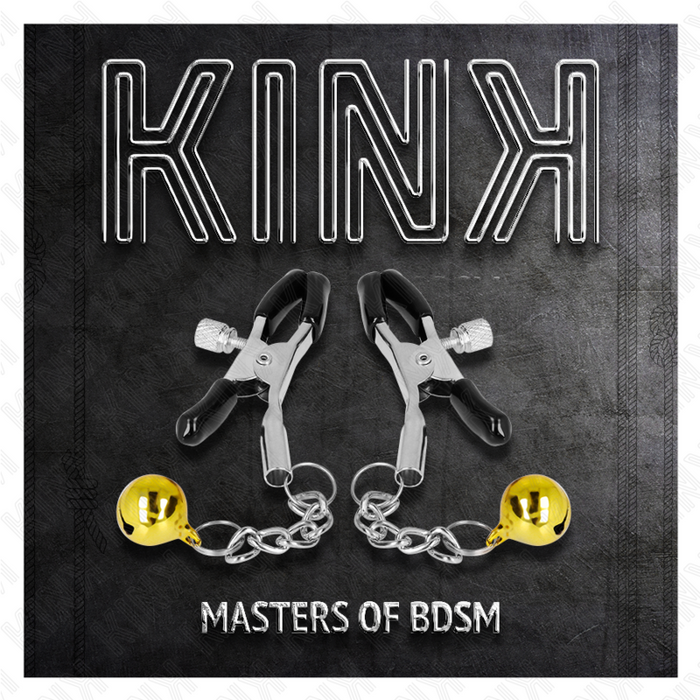 Kink - Pinzas Para Pezones Con Colgante De Cascabel Dorado 6 Cm