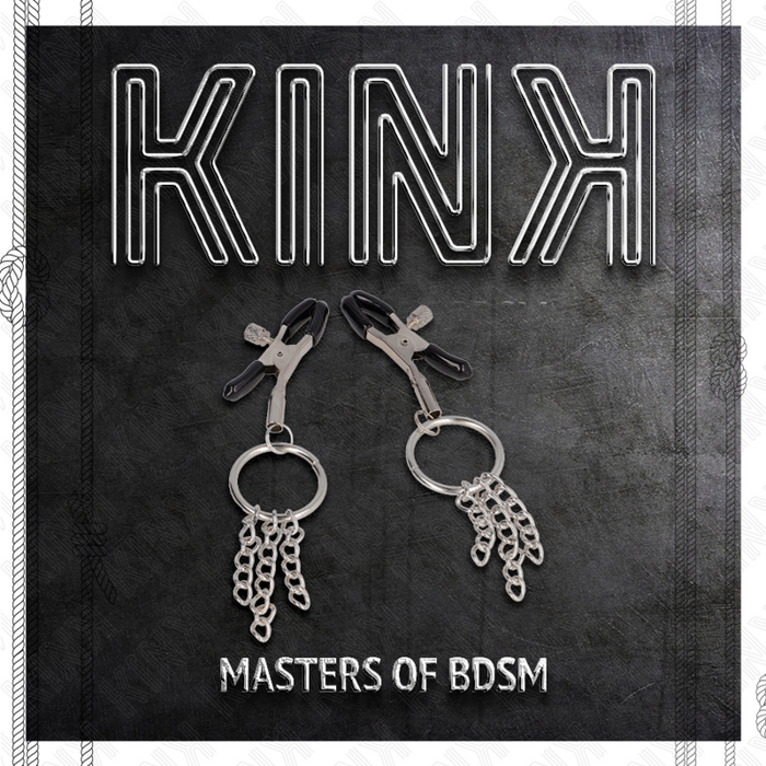 Kink - Pinzas Para Pezones Con Aro Y Pequeñas Cadenas Plateado 6 Cm