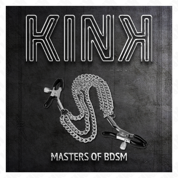 Kink - Pinzas Para Pezones Con Triple Cadena Plateado 20/23/28 Cm