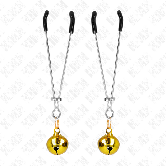 Kink - Pinzas Para Pezones Fina Con Cascabel Dorado 7 Cm