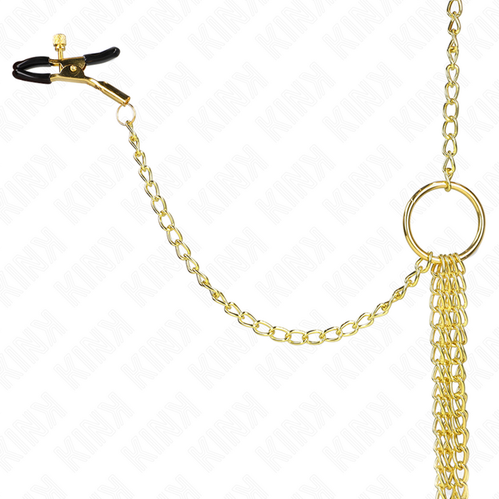 Kink - Pinzas Para Pezones Y Clítoris 4 Enganches Ajustable Dorado