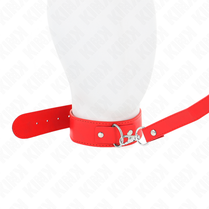 Kink - Collar Con Correa 116 Cm Fino Rojo Ajustable 32-50 Cm X 8 Cm