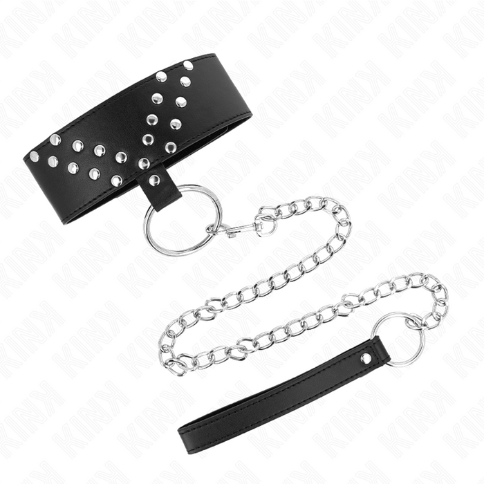 Kink - Collar Con Correa 65 Cm Con Remache En V Ajustable 36-43 Cm X 5 Cm