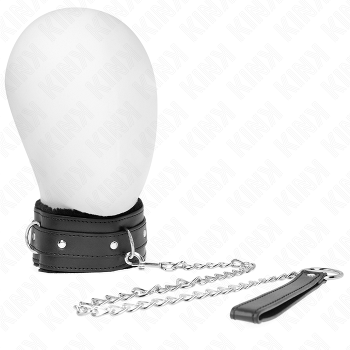 Kink - Collar Con Correa 65 Cm Con Restricciones Negro Ajustable 36-42 Cm X 5.5 Cm