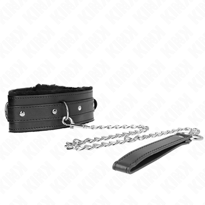 Kink - Collar Con Correa 65 Cm Con Restricciones Negro Ajustable 36-42 Cm X 5.5 Cm