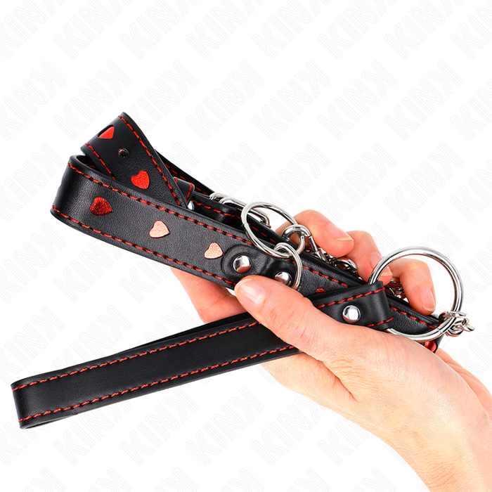 Kink - Collar Con Correa 65 Cm Detalles Corazón 52.5 X 2.5 Cm