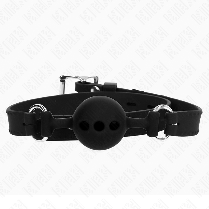 Kink - Mordaza 55 X 2 Cm De Bola 4 Cm De Silicona Completa Talla S Negro Ajustable 35-51 Cm