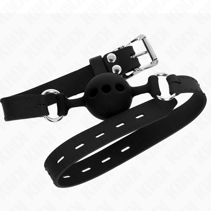 Kink - Mordaza 55 X 2 Cm De Bola 4 Cm De Silicona Completa Talla S Negro Ajustable 35-51 Cm