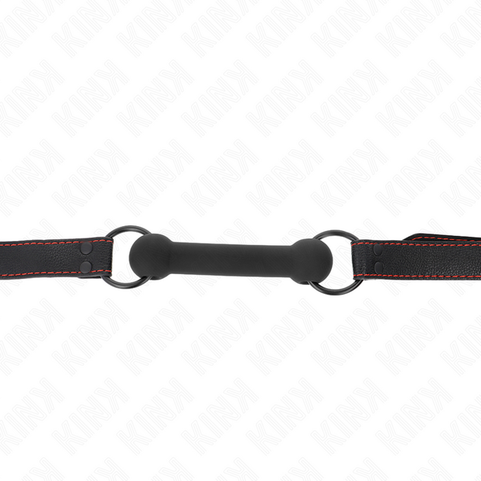 Kink - Mordaza Forma De Hueso Con Correa Polipiel Negro Ajustable 41-57 Cm