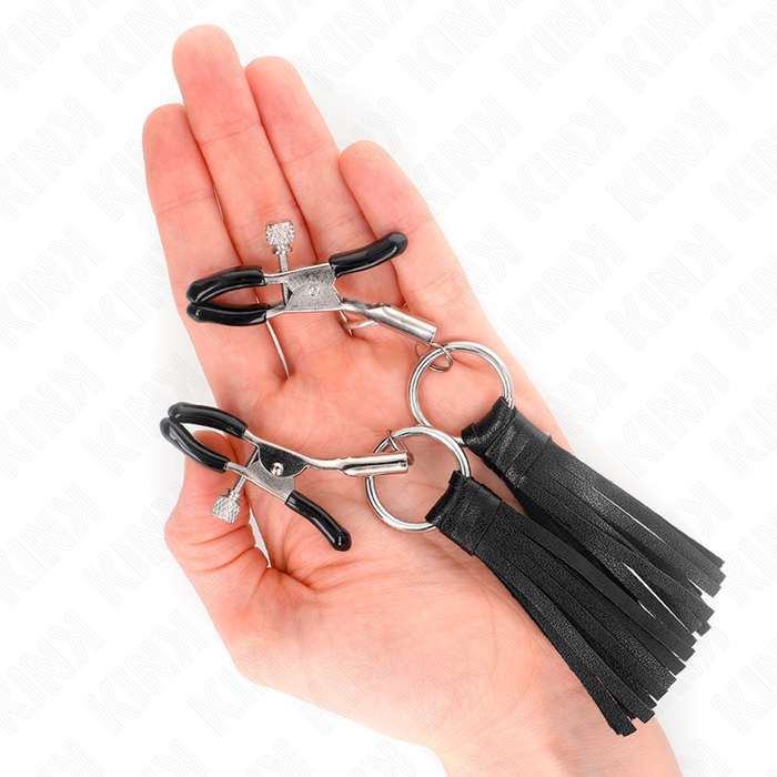 Kink - Pinzas Para Pezones Con Borlas De Polipiel 6 Cm