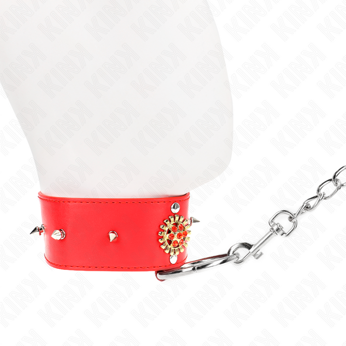 Kink - Collar Con Correa 65 Cm Cuello De Diamantes Rojo Ajustable 35-51 Cm X 7 Cm