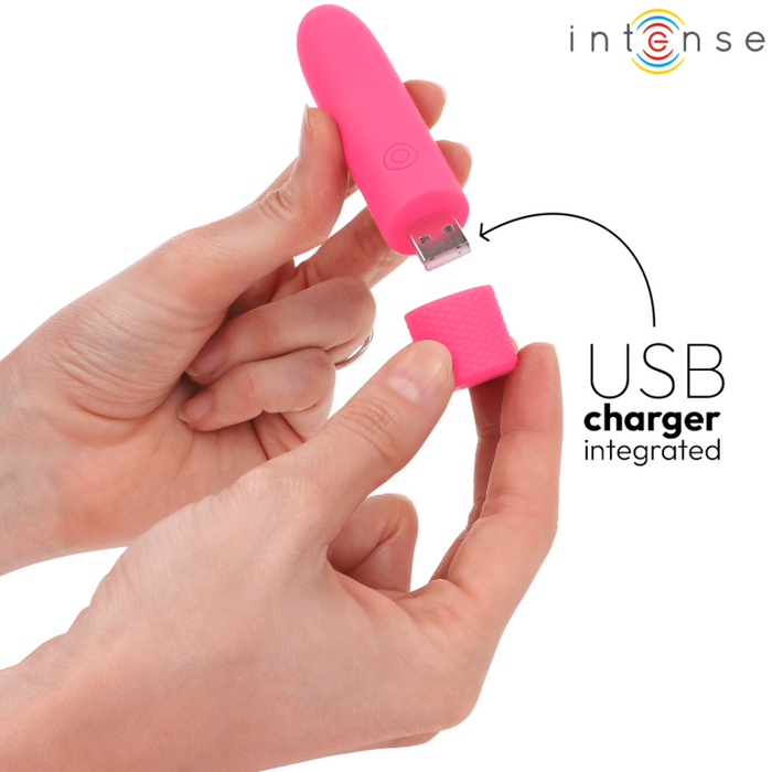 Intense - Symone Bala Vibradora Recargable Por Usb 8 Vibraciones Rosa 10 X 2.2 Cm