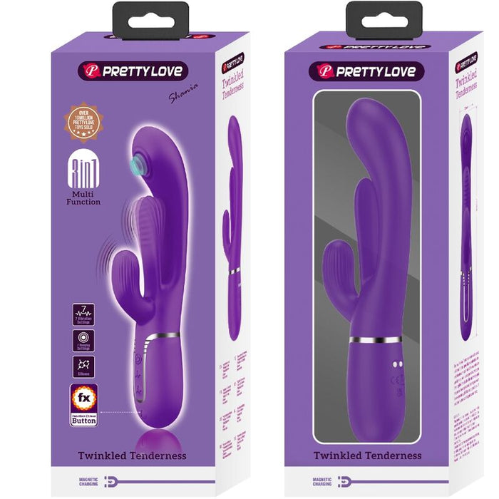 Pretty Love - Shania Triple Vibrador Rabbit Multifunción Morado
