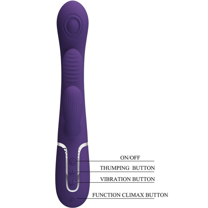 Pretty Love - Shania Triple Vibrador Rabbit Multifunción Morado