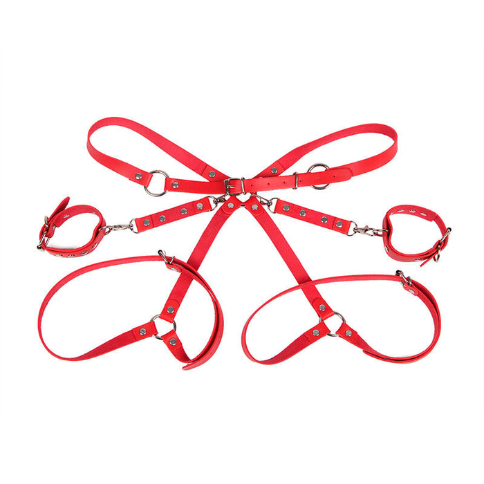 Subblime - 953706 Esposas Con Cinturón Bondage Rojo Talla Única