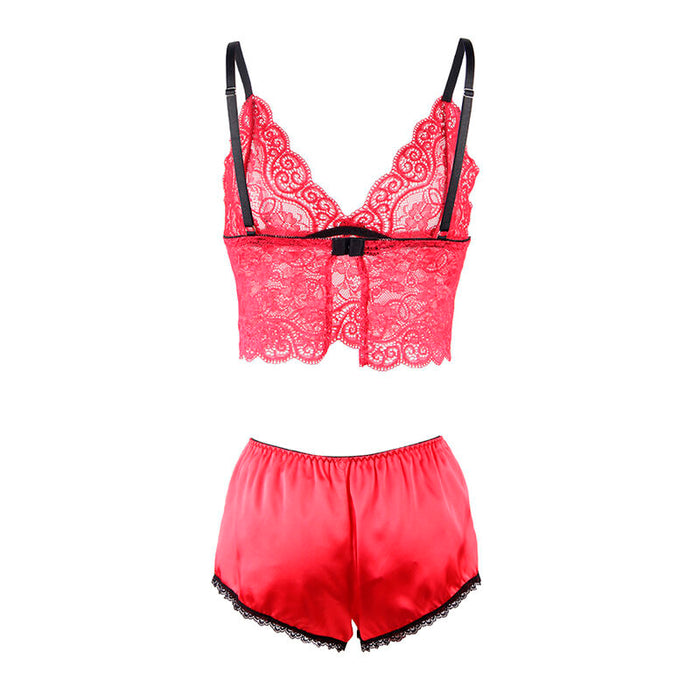 Subblime - 953904 Camisón De Seda Y Encaje + Panties Rojo L/Xl
