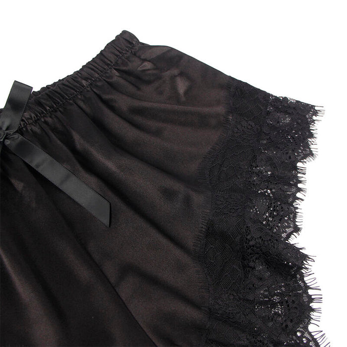 Subblime - 953942 Camisón Informal De Seda + Pantalón Encaje Negro L/Xl