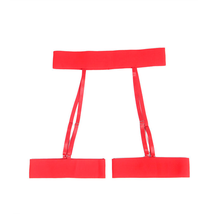 Subblime - 954321 Sujetador + Tanga + Ligueros Estampado De Corazones Rojo S/M