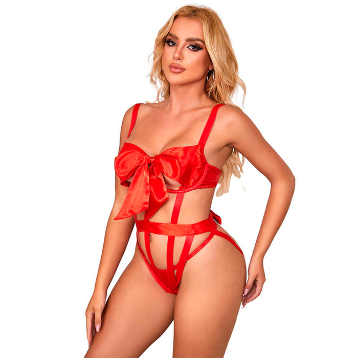 Subblime - 954468 Body Sexy Calado Con Lazo Rojo S/M