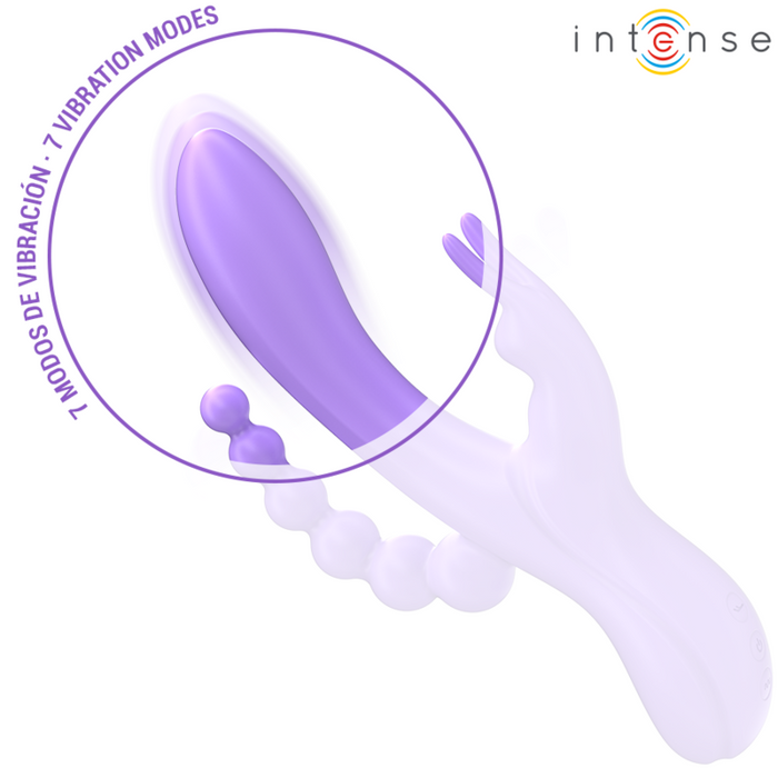 Intense - Miko Triple Vibrador Rabbit & Estimulador & Anal 7 Vibraciones Morado