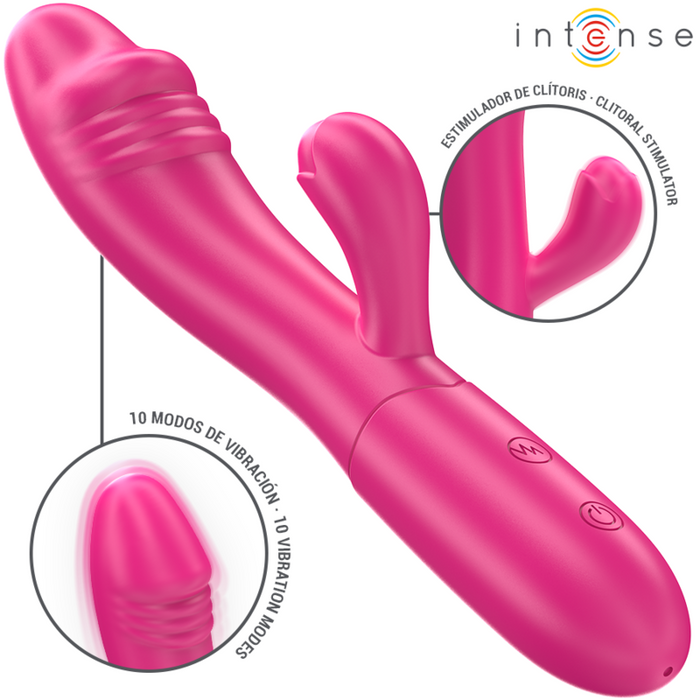 Intense - Ivy Vibrador Flexible 10 Vibraciones Con Lengua Estimuladora Rosa