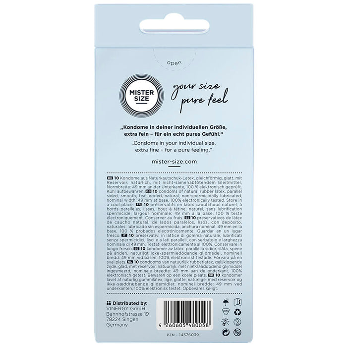 Mister Size - Preservativos Talla S 49 Mm (10 Unidades)