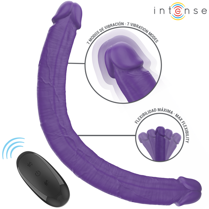 Intense - Gunter Dildo Doble Vibrador 40 Cm Morado Control Remoto