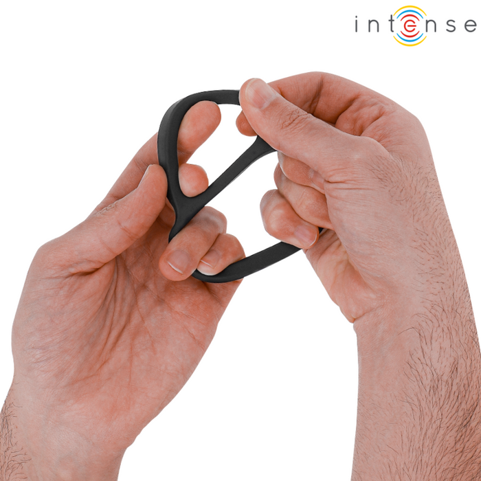 Intense - Bobby Anillo Doble Para Pene Silicona Negro
