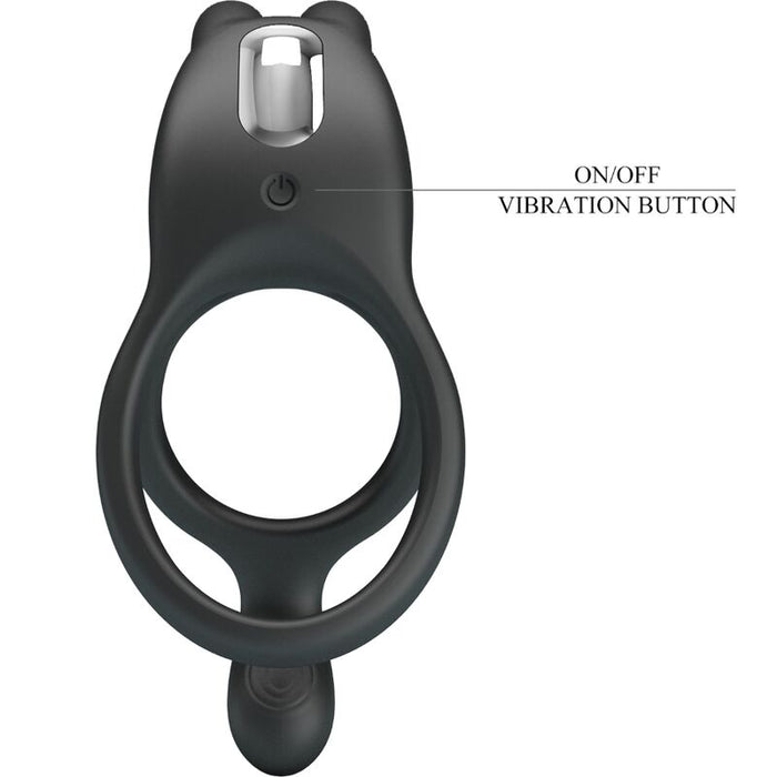 Pretty Love - Seth Doble Anillo Vibrador Rabbit 7 Vibraciones Negro