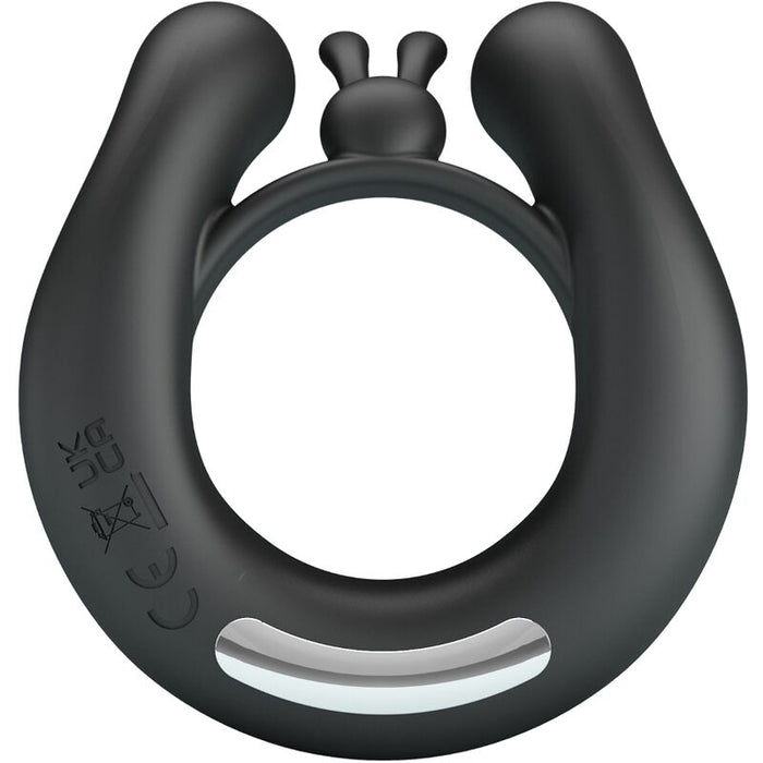 Pretty Love - Dahlia Anillo Vibrador + Estimulador De Clítois 12 Vibraciones Negro