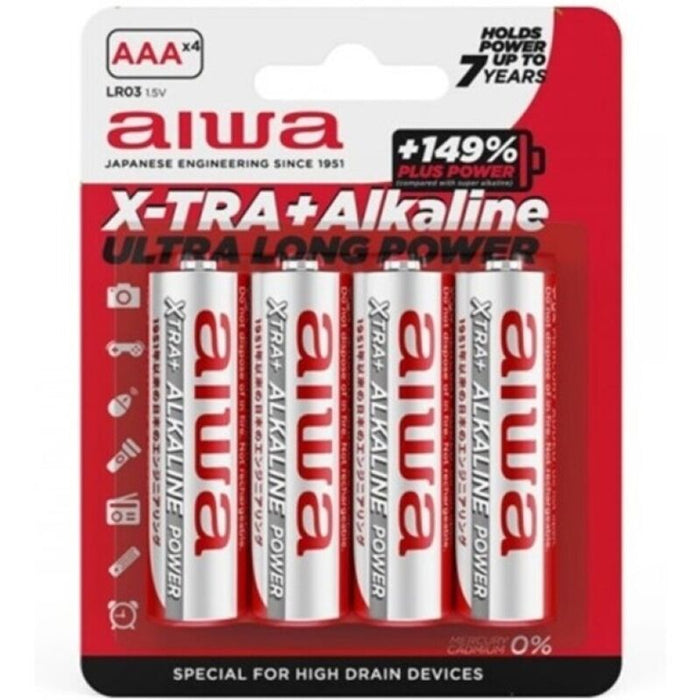 Aiwa X-Tra Alkaline Pila Alcalina Aaa Lr03 Blister*4 Caja 12 Unidades