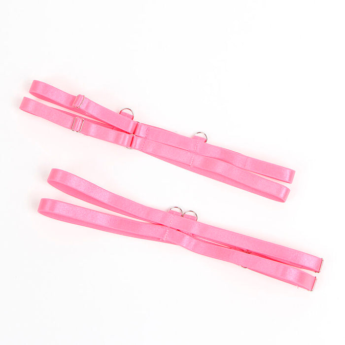 Subblime - 955366 Set Sujetador Con Encaje Y Ligueros Rosa Y Morado L/Xl