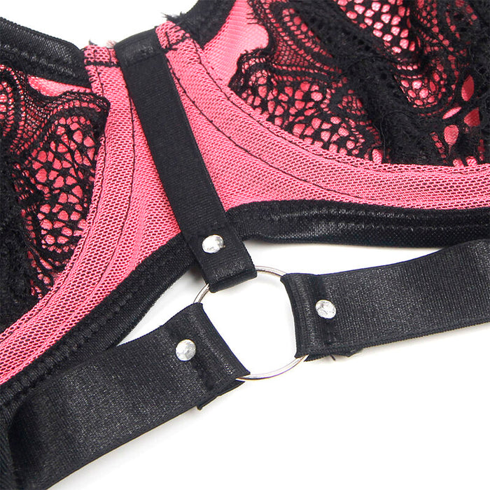 Subblime - 955571 Conjunto Sujetador Con Cremallera De Malla De Charol Rosa S/M