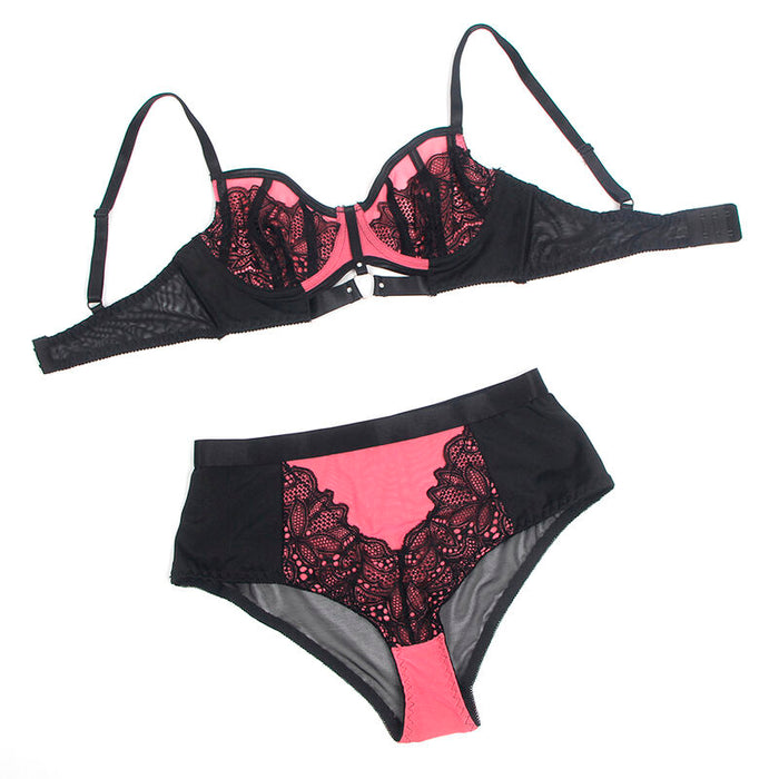 Subblime - 955571 Conjunto Sujetador Con Cremallera De Malla De Charol Rosa S/M