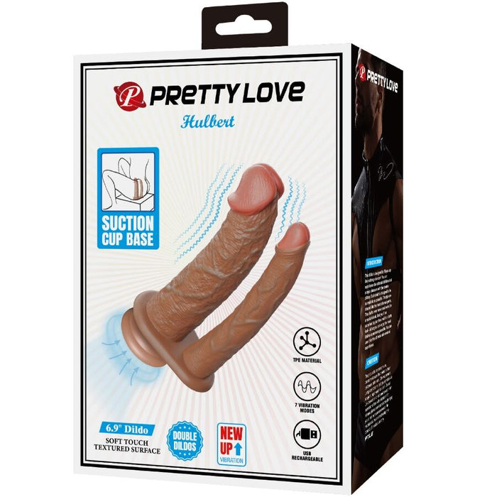 Pretty Love - Hulbert Doble Dildo Realístico Con Vibración Mulato