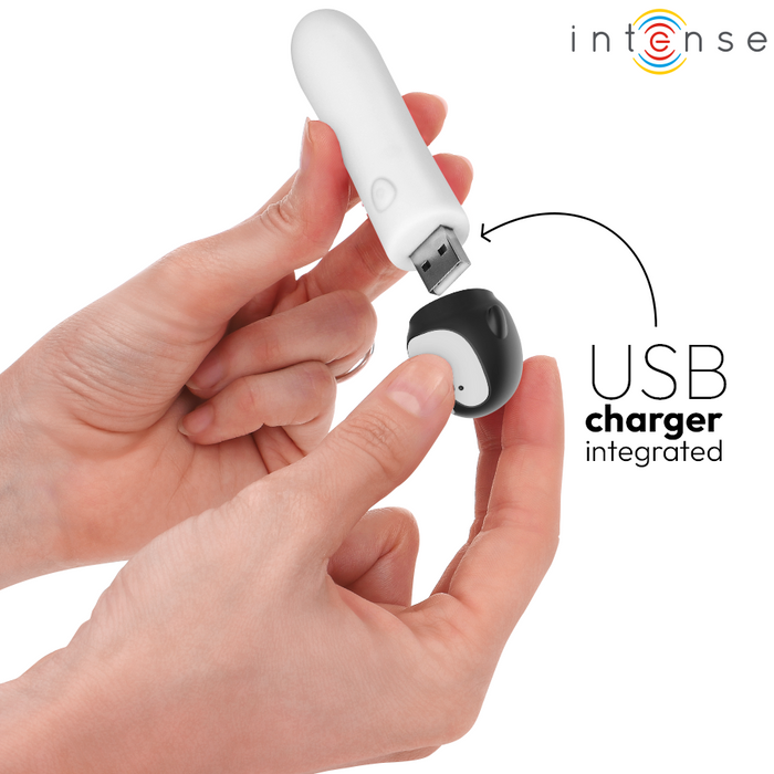 Intense - Rico Bala Vibradora Pingüino Recargable Usb 10 X 2.2 Cm