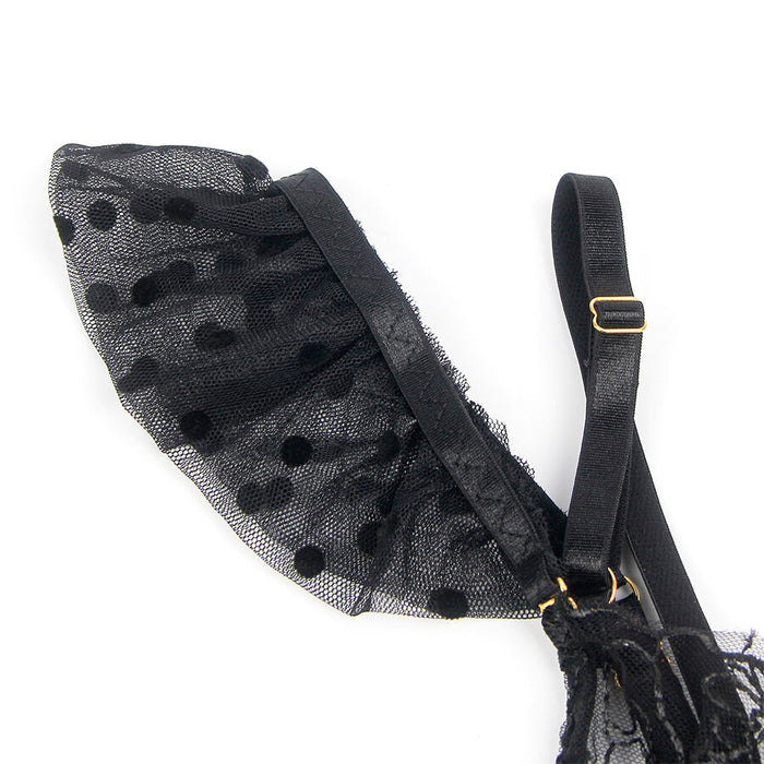 Subblime - 957483 Conjunto Sujetador Y Liga De Encaje Negro S/M