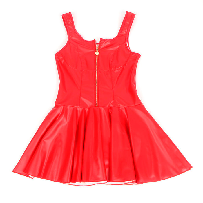 Subblime - 957681 Vestido De Cuero Con Cremallera De Corazón Rojo S/M