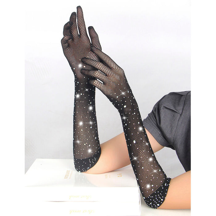 Subblime - 957469 Guantes Transparentes Con Brillo Negro S/M