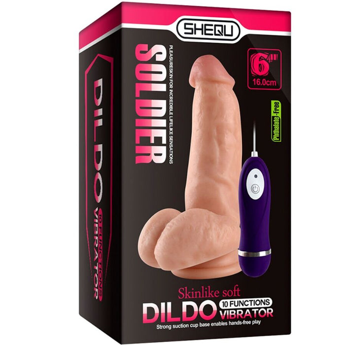 Shequ - Soldier Dildo Vibrador Con Control Remoto 16 Cm