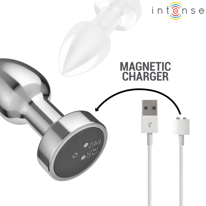Intense - Plug Anal 10 Vibraciones Metal Con Control Remoto S