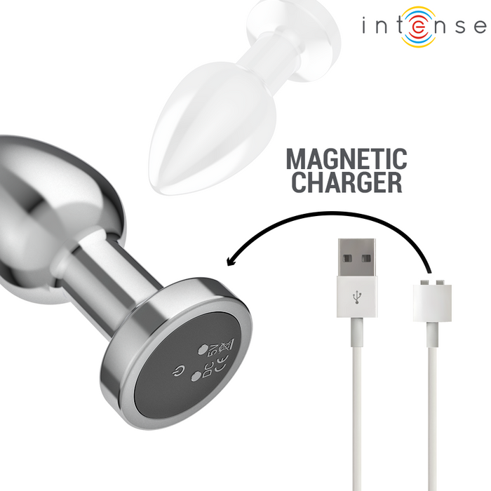 Intense - Plug Anal 10 Vibraciones Metal Con Control Remoto M