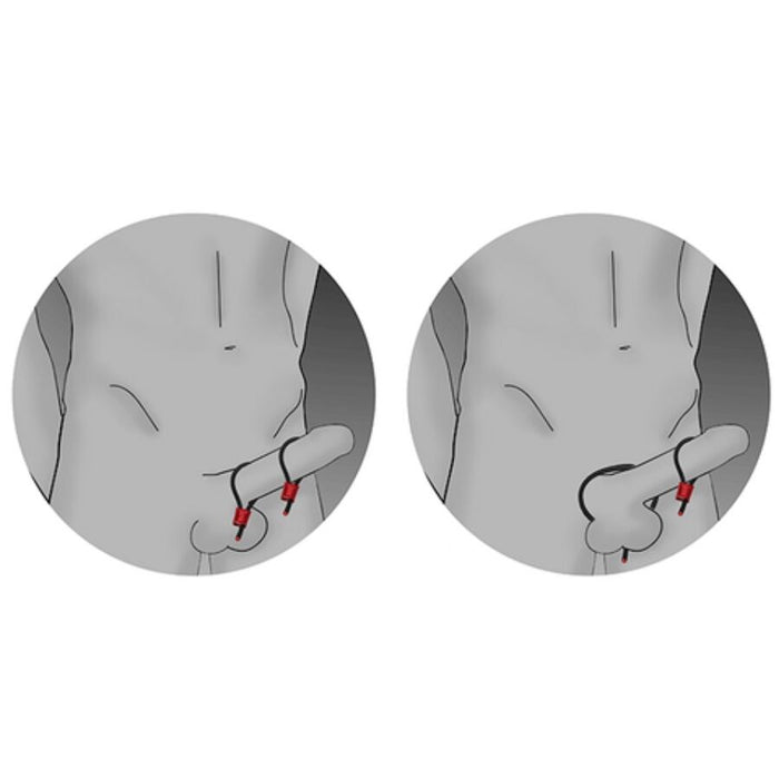 Electrastim Prestige Electraloops 2 X Cockring Rojo Ajustable