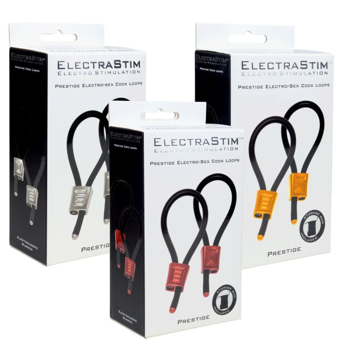 Electrastim Prestige Electraloops 2 X Cockring Rojo Ajustable