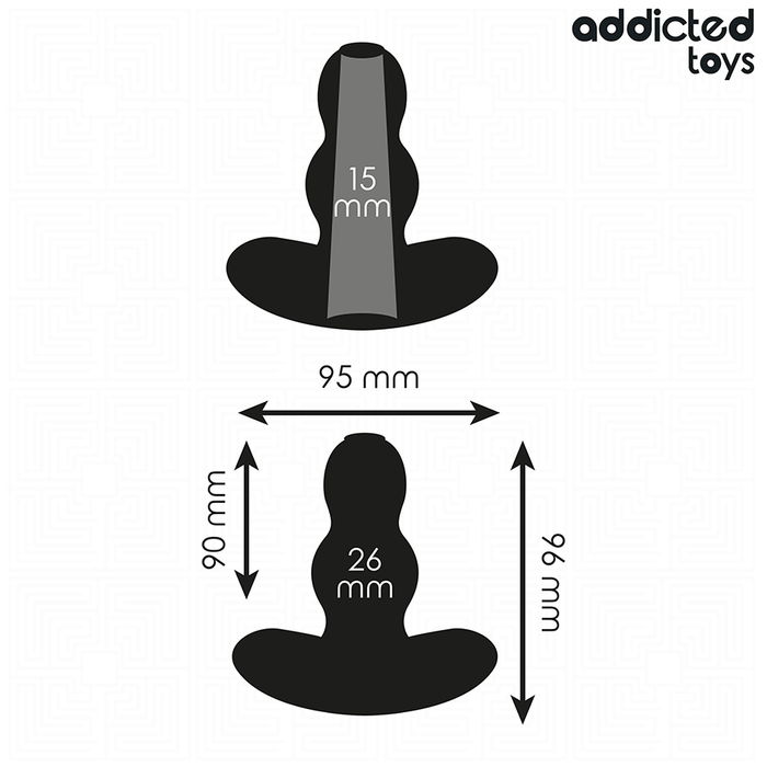 Addicted Toys - Plug Anal Hueco Silicona Talla M 9,6 Cm