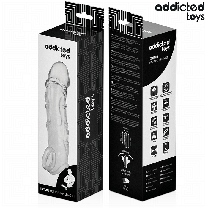 Addicted Toys - Extensor Para El Pene Transparente 27 Cm