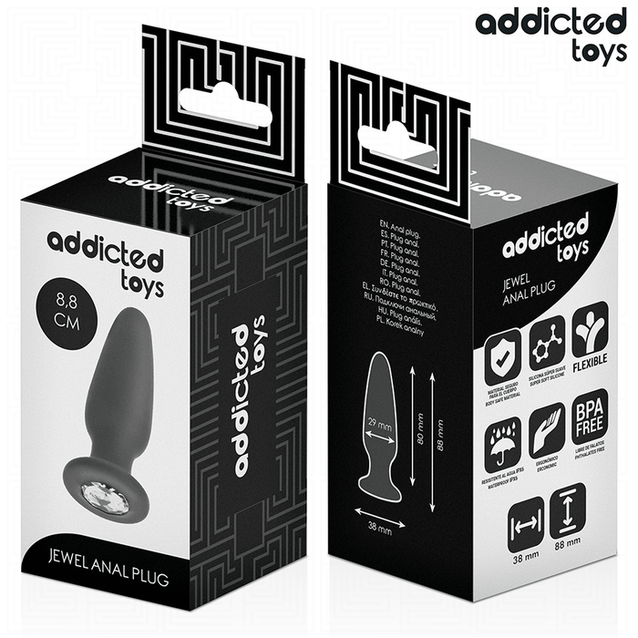 Addicted Toys - Plug Anal Con Joya Silicona Talla S 8,8 Cm